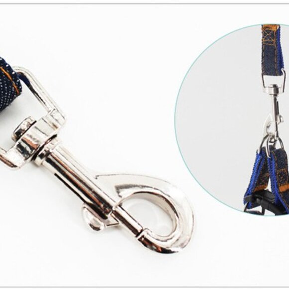 Black Vest Harness Leash Collar Set No Pull Adjustable for Dog - Picture 4 of 5